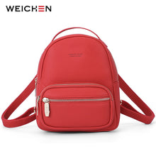 Load image into Gallery viewer, WEICHEN New Many Departments Women Backpack Leather Soft Touch Small Backpack Female Shoulder Bag Fashion Ladies Satchel Purse